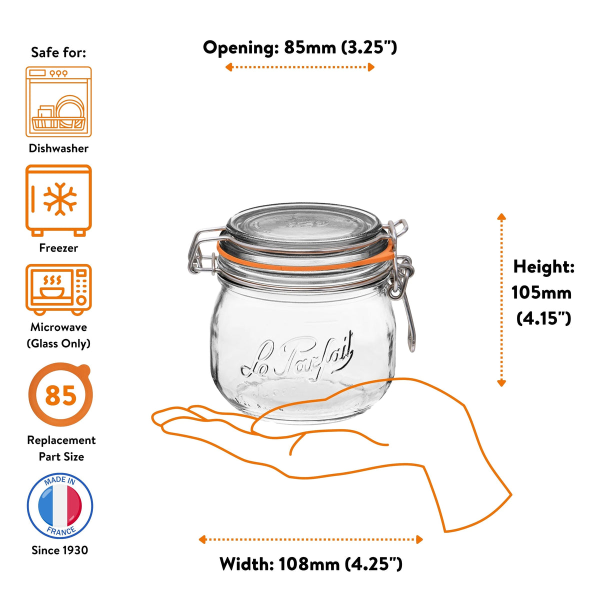 Glass Jars With Stainless Wire-Bail Clamp Lid