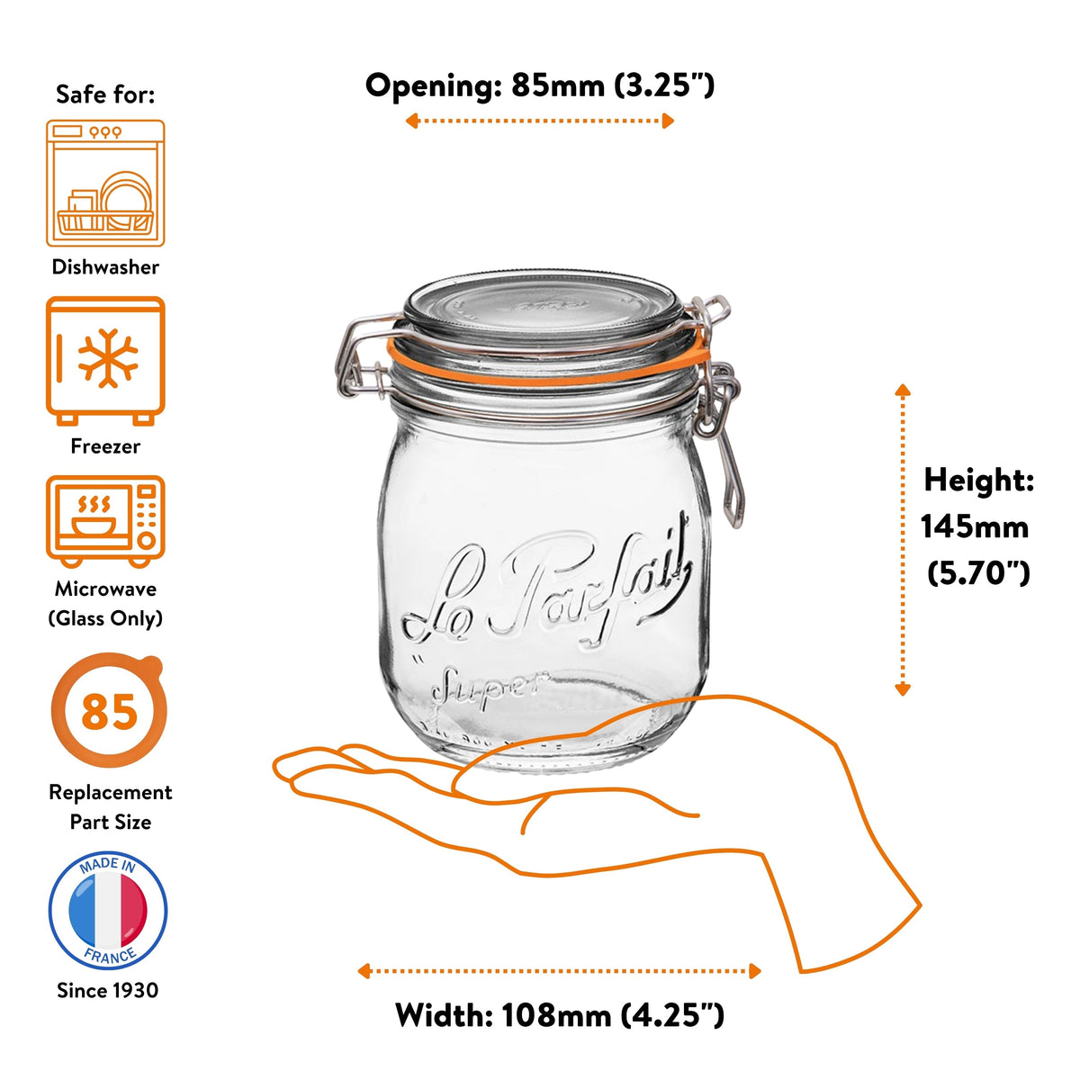 Glass Jars With Stainless Wire-Bail Clamp Lid
