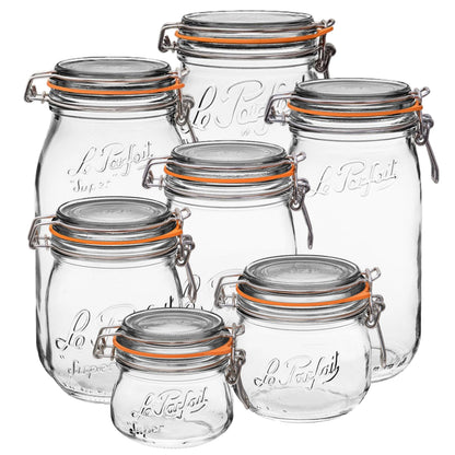 Glass Jars With Stainless Wire-Bail Clamp Lid