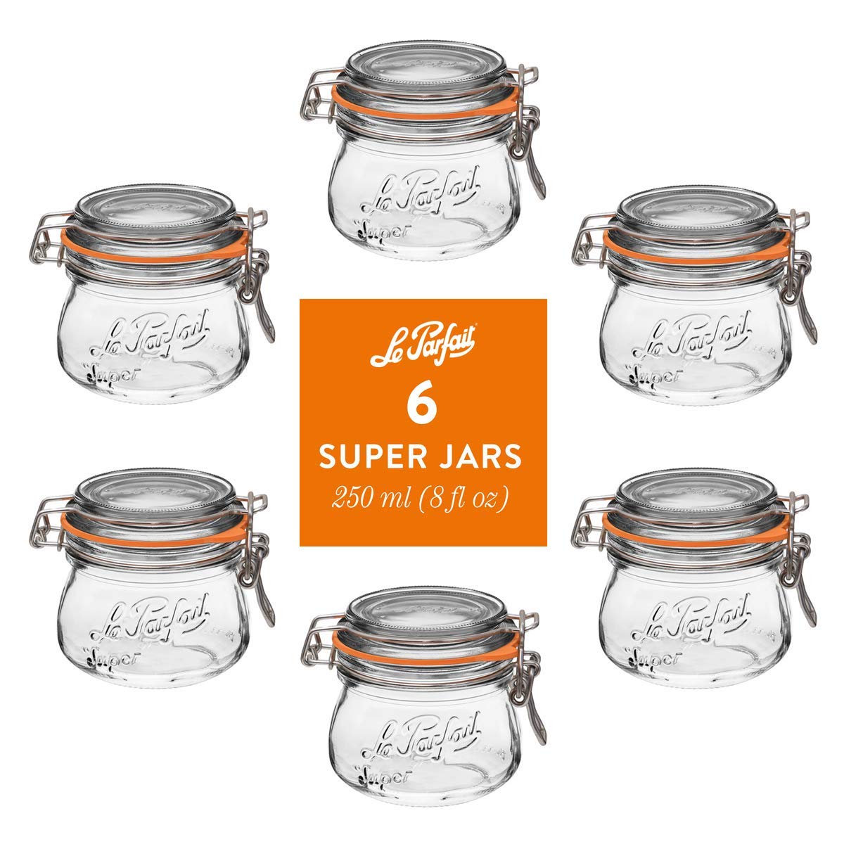 Glass Jars With Stainless Wire-Bail Clamp Lid