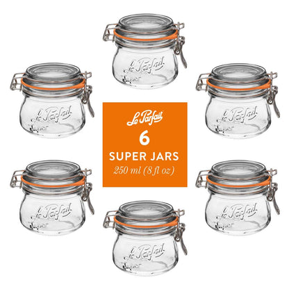 Glass Jars With Stainless Wire-Bail Clamp Lid