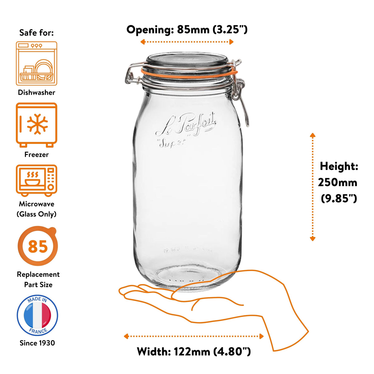 Glass Jars With Stainless Wire-Bail Clamp Lid
