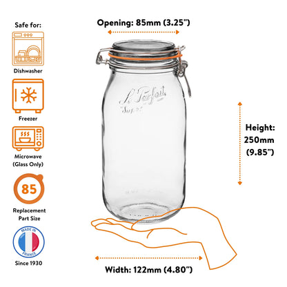 Glass Jars With Stainless Wire-Bail Clamp Lid