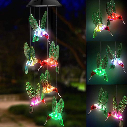 LED Solar Hummingbird Wind Chime, Light