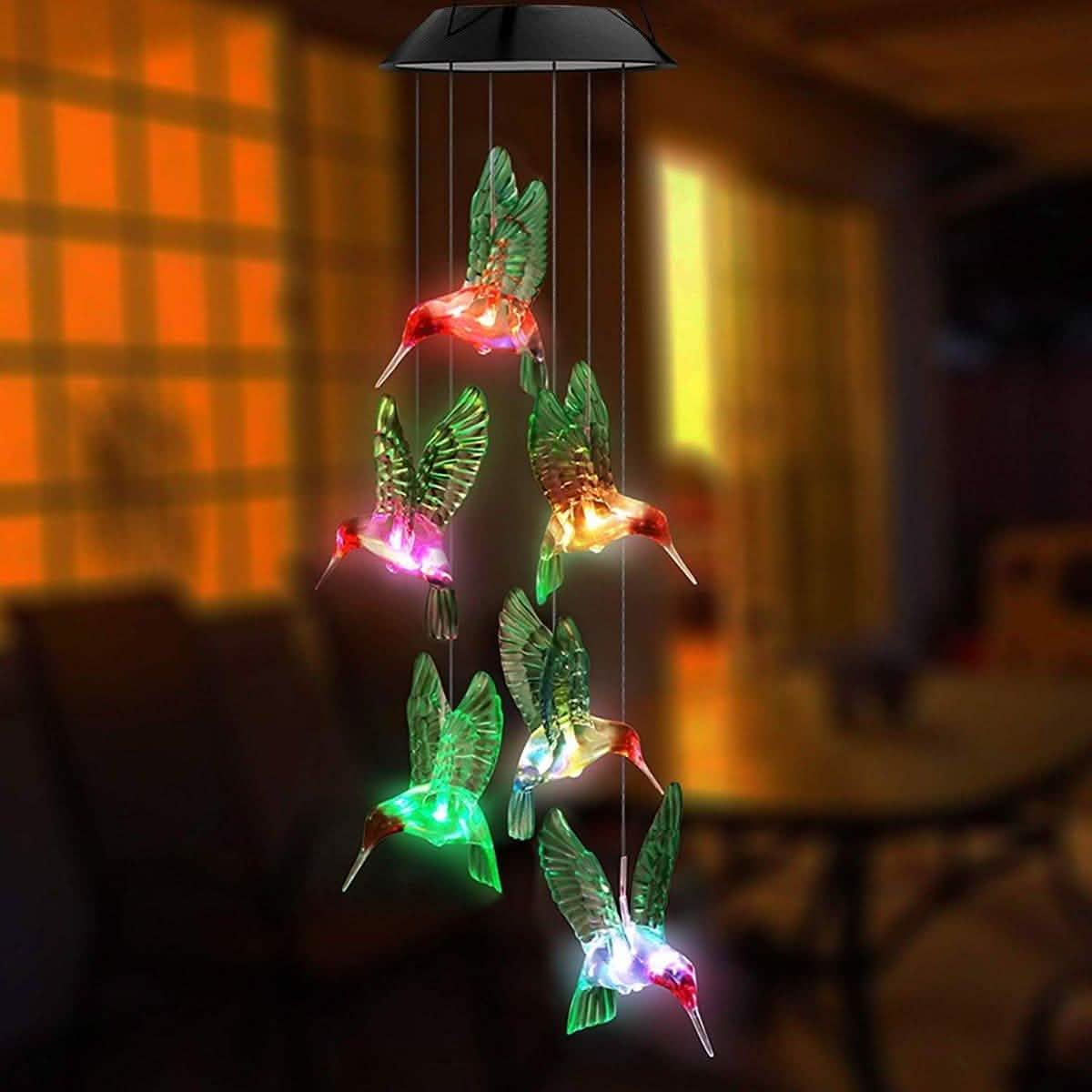 LED Solar Hummingbird Wind Chime, Light