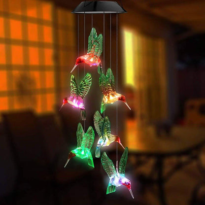 LED Solar Hummingbird Wind Chime, Light