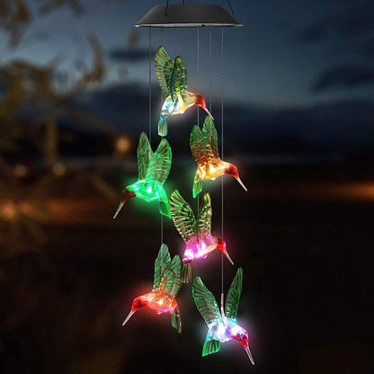 LED Solar Hummingbird Wind Chime, Light