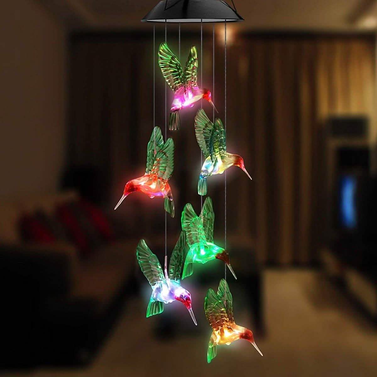 LED Solar Hummingbird Wind Chime, Light