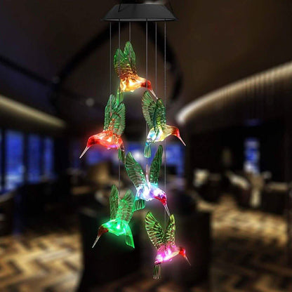 LED Solar Hummingbird Wind Chime, Light