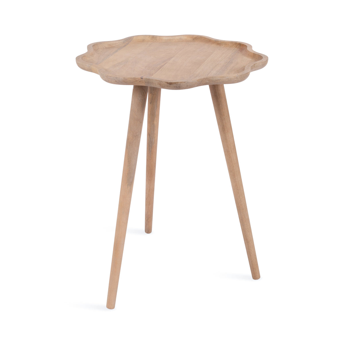 Scallop Wood Side Table