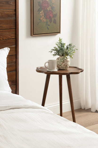 Scallop Wood Side Table