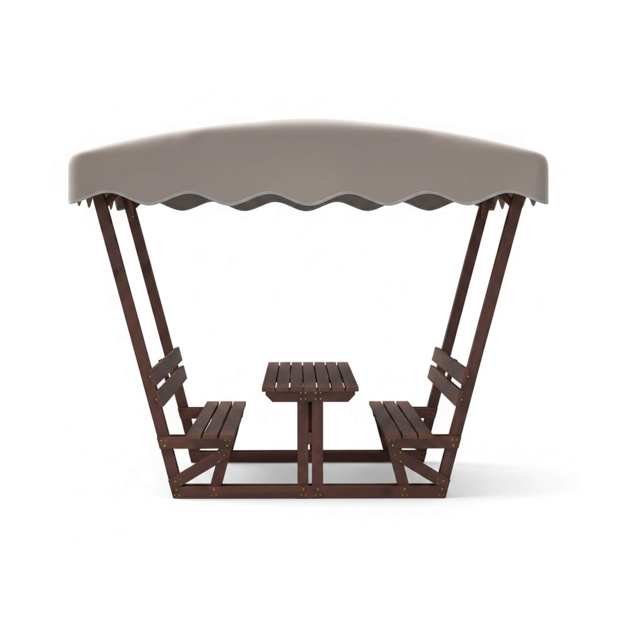 Waterproof Wood Picnic Table And Bench With Removable Canopy