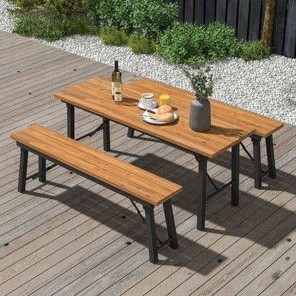 Outdoor Dining Table And Benches