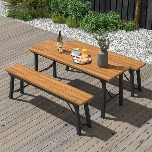 Outdoor Dining Table And Benches