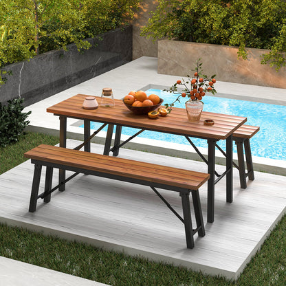 Outdoor Dining Table And Benches