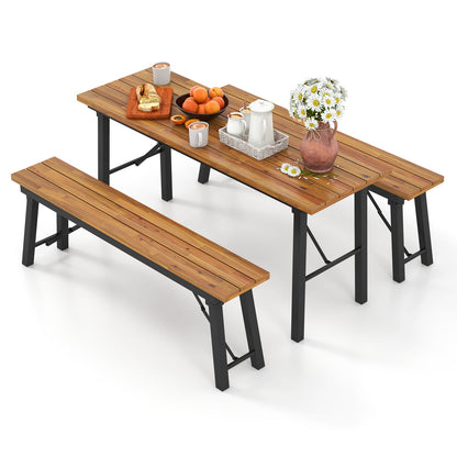 Outdoor Dining Table And Benches