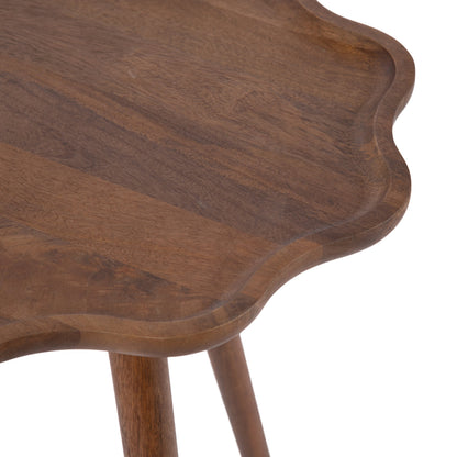 Scallop Wood Side Table