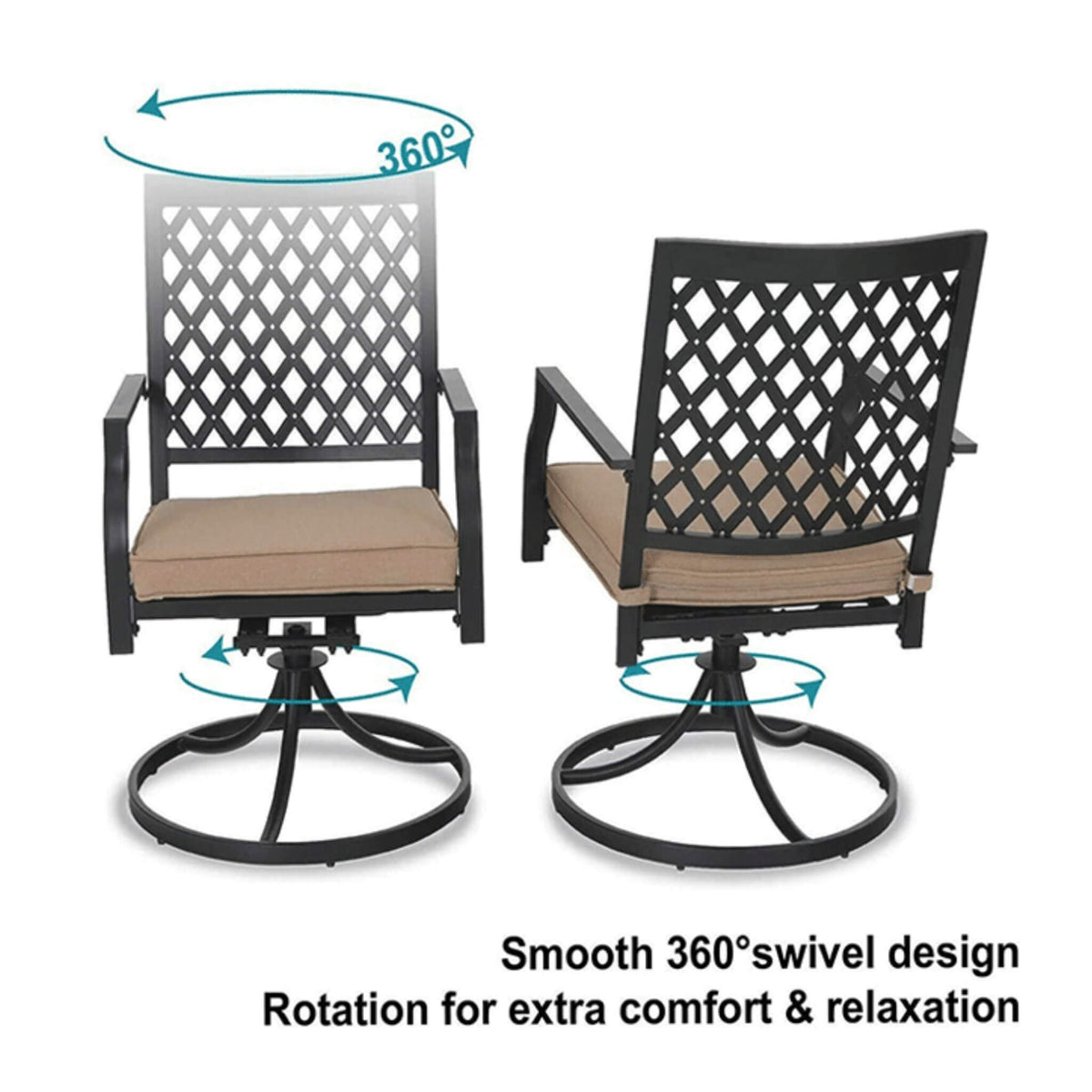 Outdoor Gas Fire Pit Table W/ Swivel Dining Chairs