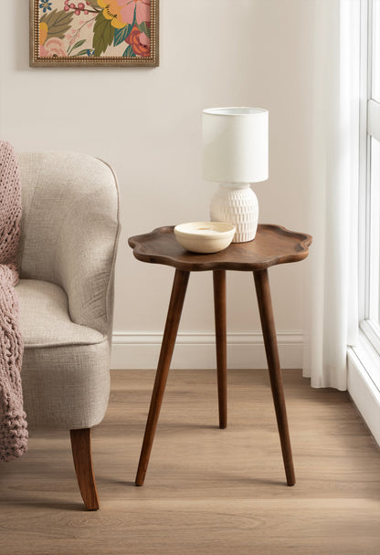 Scallop Wood Side Table