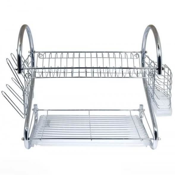 16" Two-Tier Stainless-Steel Dish Rack