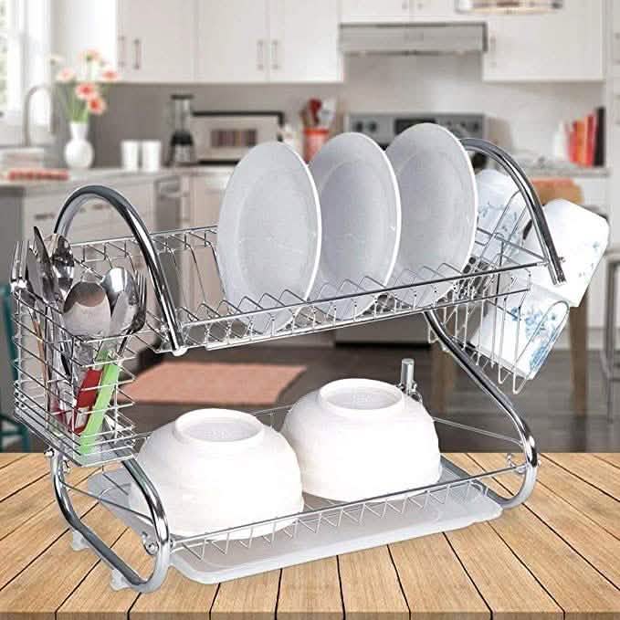 16" Two-Tier Stainless-Steel Dish Rack