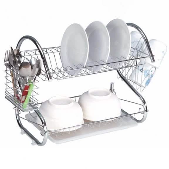 16" Two-Tier Stainless-Steel Dish Rack