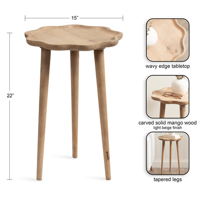 Scallop Wood Side Table