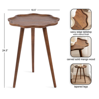 Scallop Wood Side Table