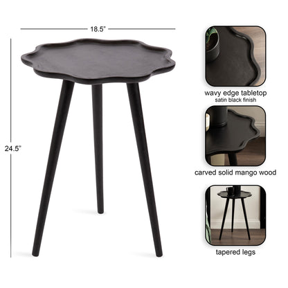 Scallop Wood Side Table